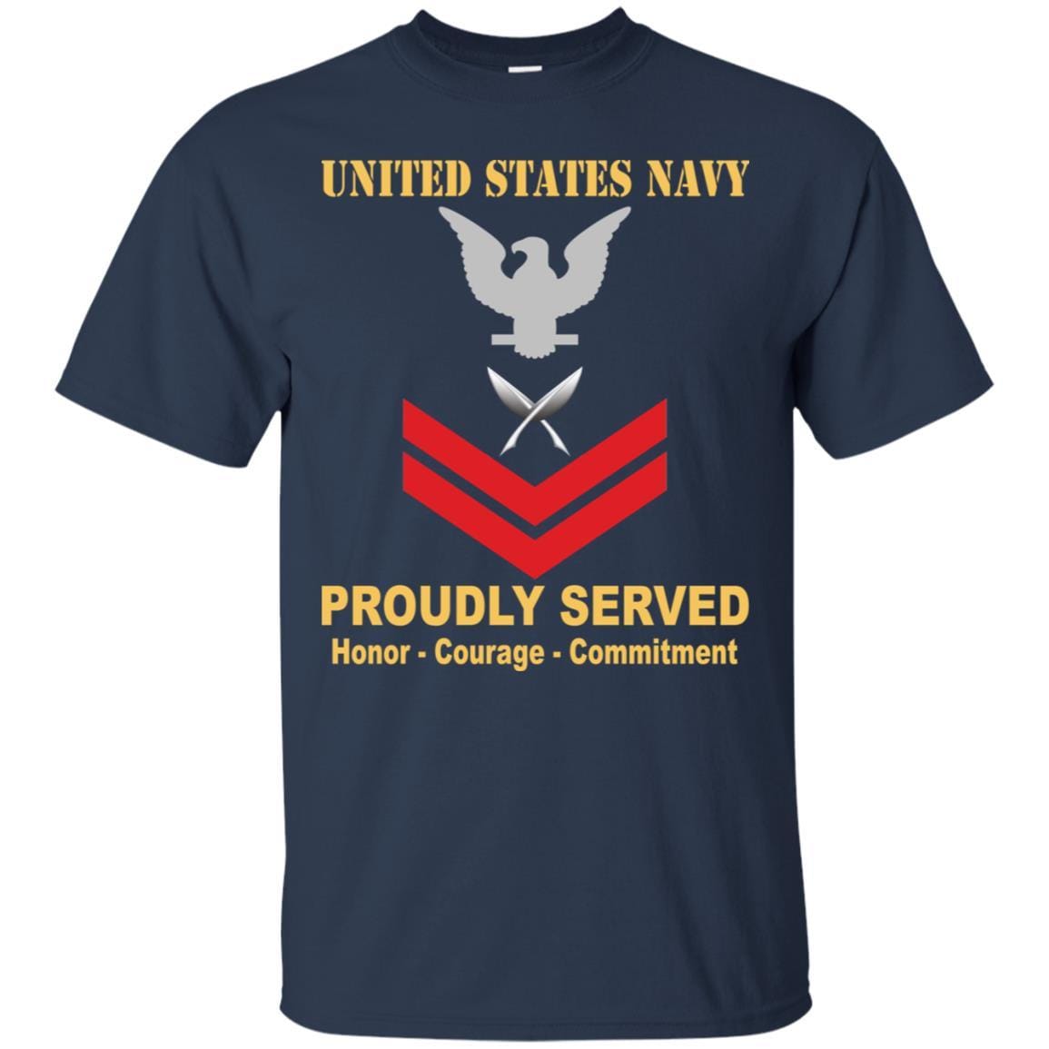 U.S Navy Yeoman Navy YN E-5 Rating Badges Proudly Served T-Shirt For Men On Front-TShirt-Navy-Veterans Nation