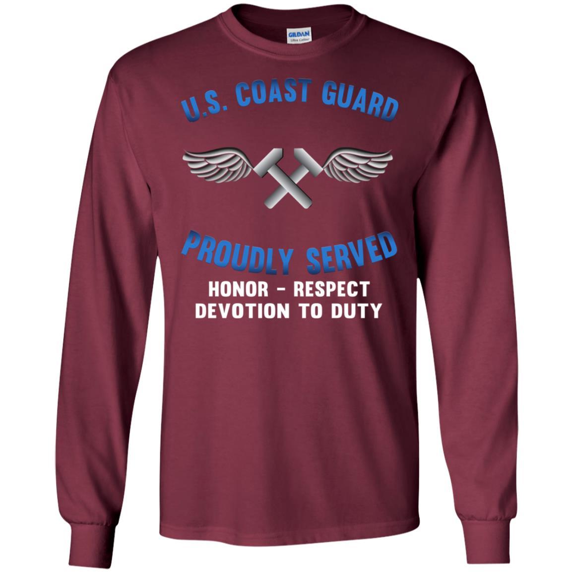 US Coast Guard Aviation Metalsmith AM Logo Proudly Served T-Shirt For Men On Front-TShirt-USCG-Veterans Nation