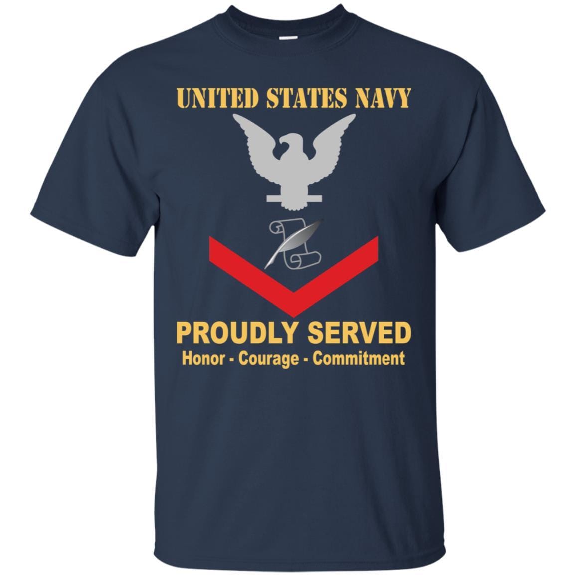 Navy Journalist Navy JO E-4 Rating Badges Proudly Served T-Shirt For Men On Front-TShirt-Navy-Veterans Nation