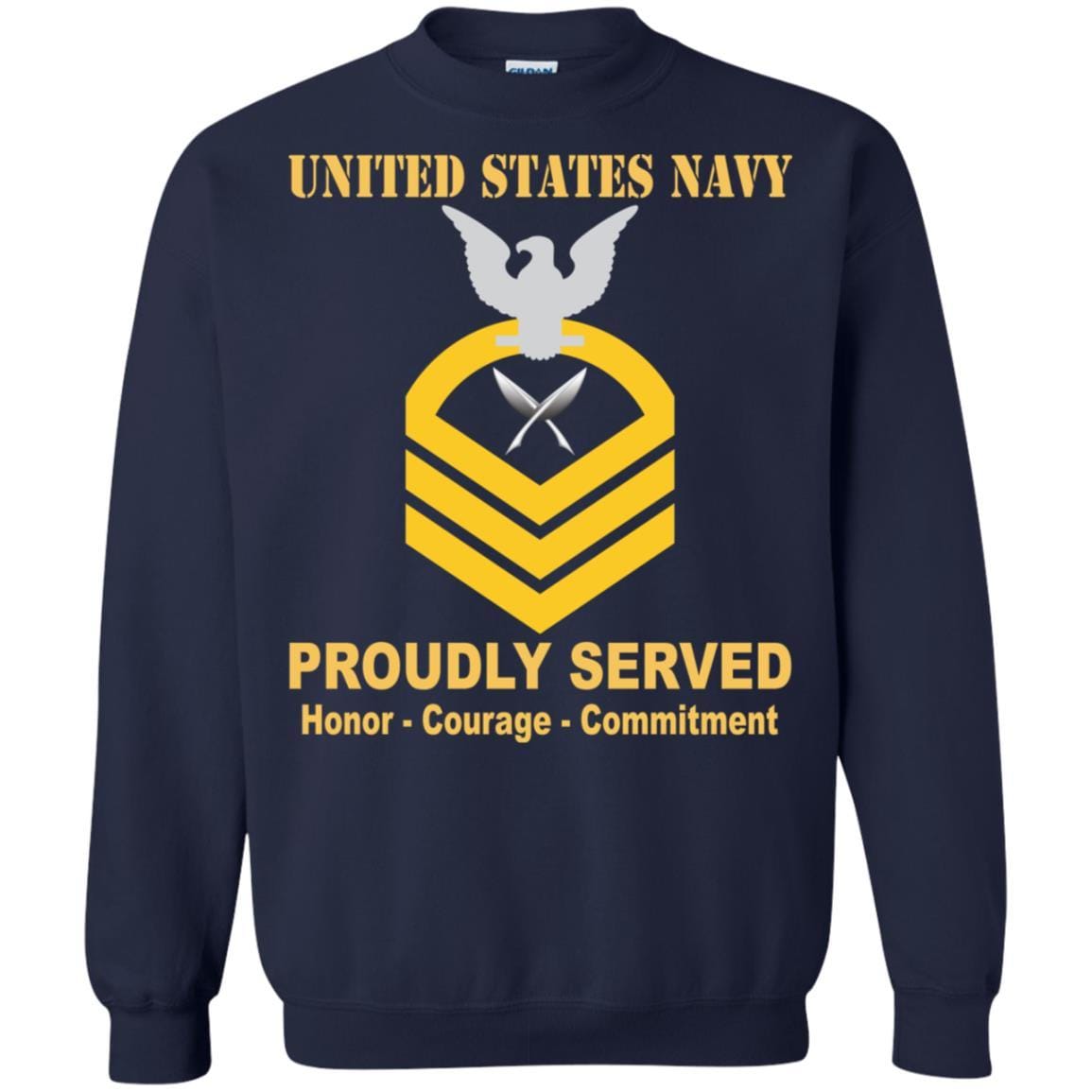 U.S Navy Yeoman Navy YN E-7 Rating Badges Proudly Served T-Shirt For Men On Front-TShirt-Navy-Veterans Nation