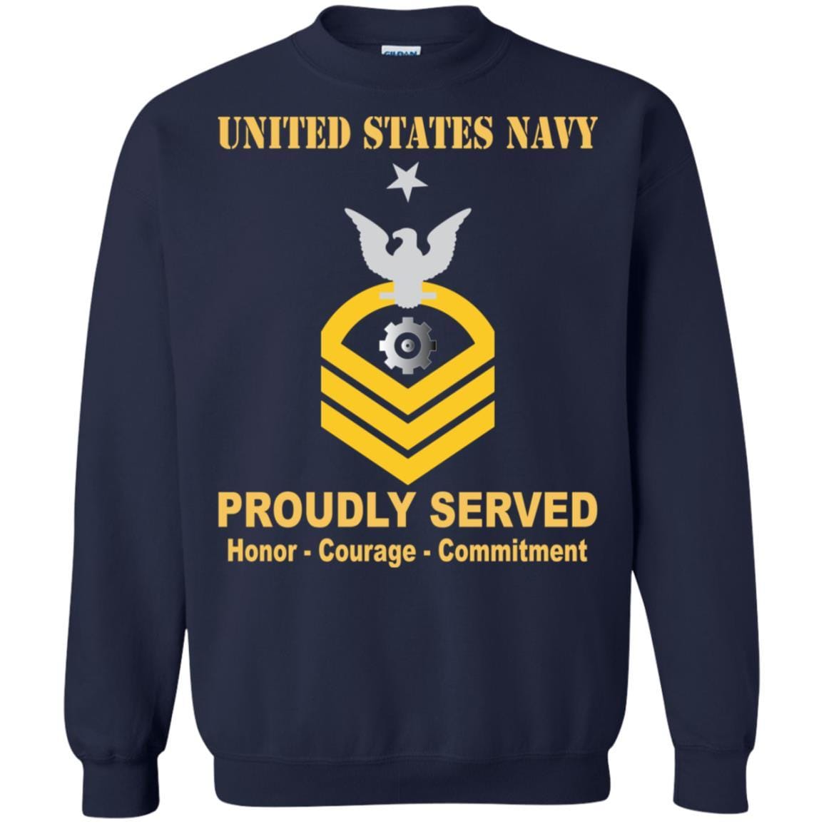 U.S Navy Engineman Navy EN E-8 Rating Badges Proudly Served T-Shirt For Men On Front-TShirt-Navy-Veterans Nation