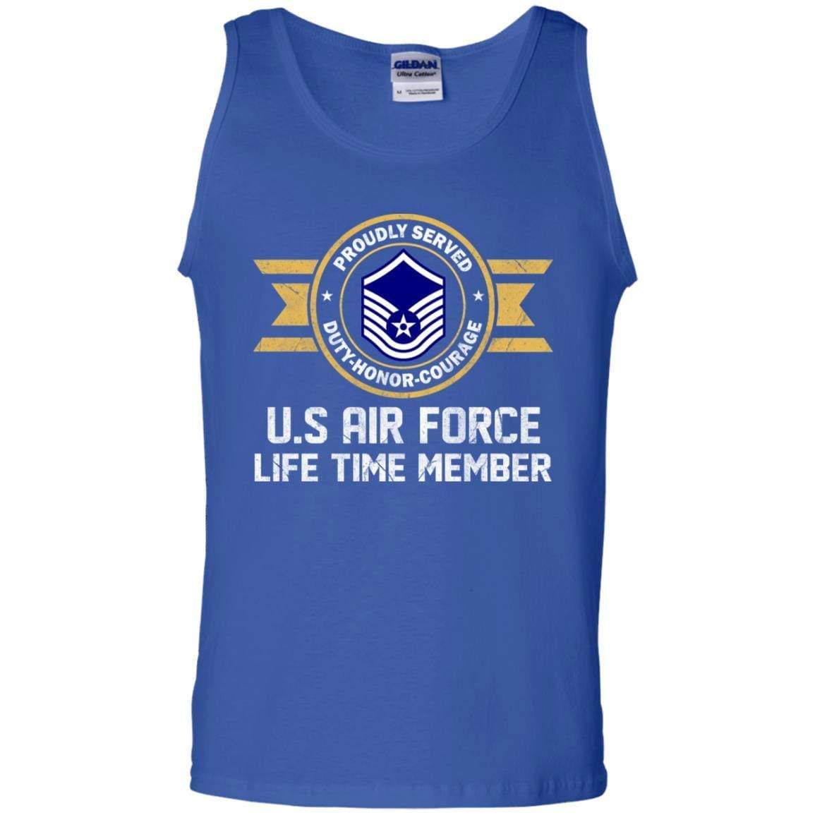 Life time member-US Air Force E-7 Master Sergeant MSgt E7 Noncommissioned Officer Ranks AF Rank Men T Shirt On Front-TShirt-USAF-Veterans Nation