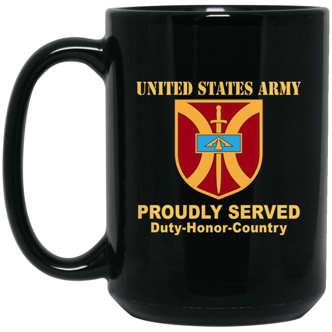 US ARMY 916 SUPPORT BRIGADE- 11 oz - 15 oz Black Mug-Mug-Army-CSIB-Veterans Nation