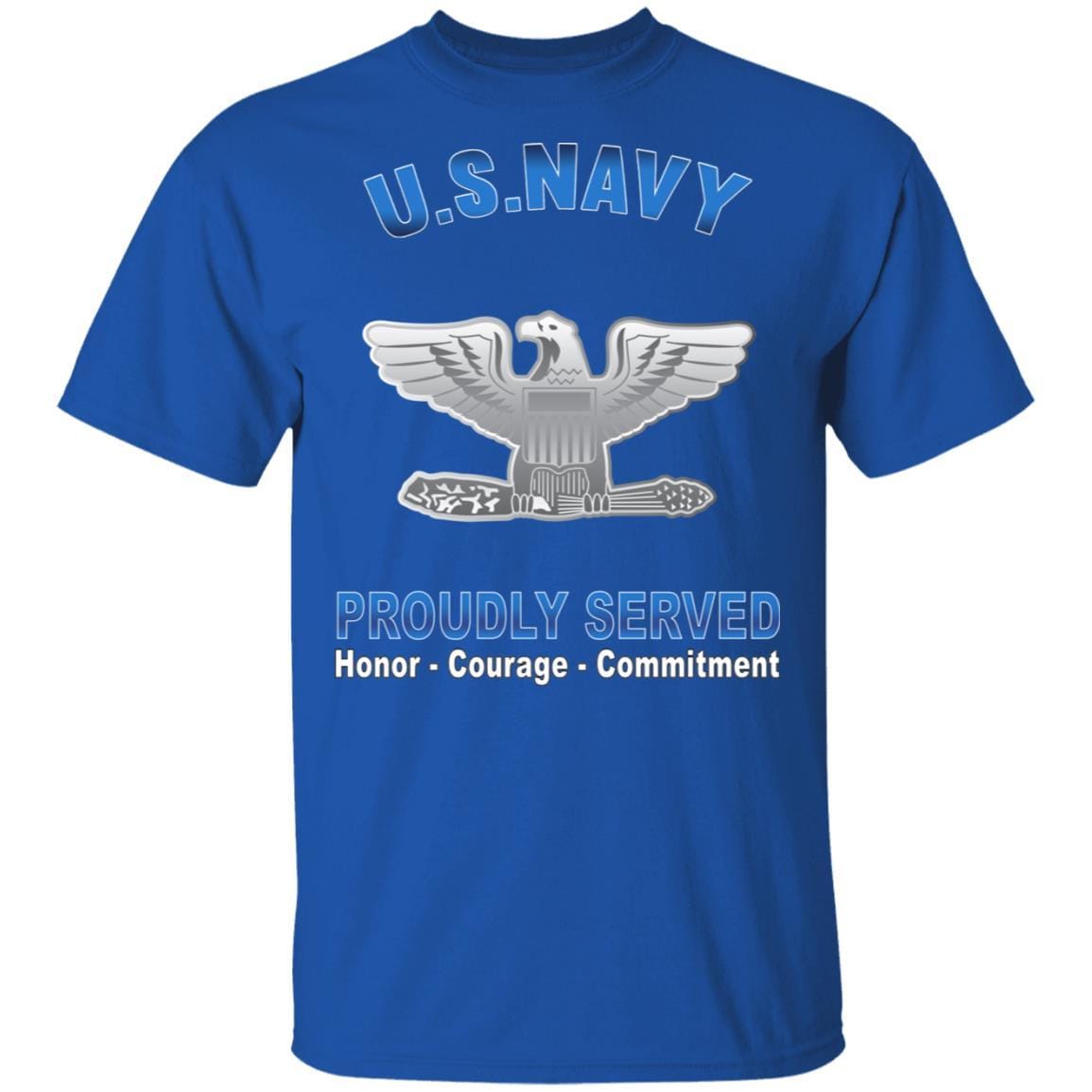 US Navy O-6 Captain O6 CAPT Senior Officer Proudly Served T-Shirt On Front-Apparel-Veterans Nation