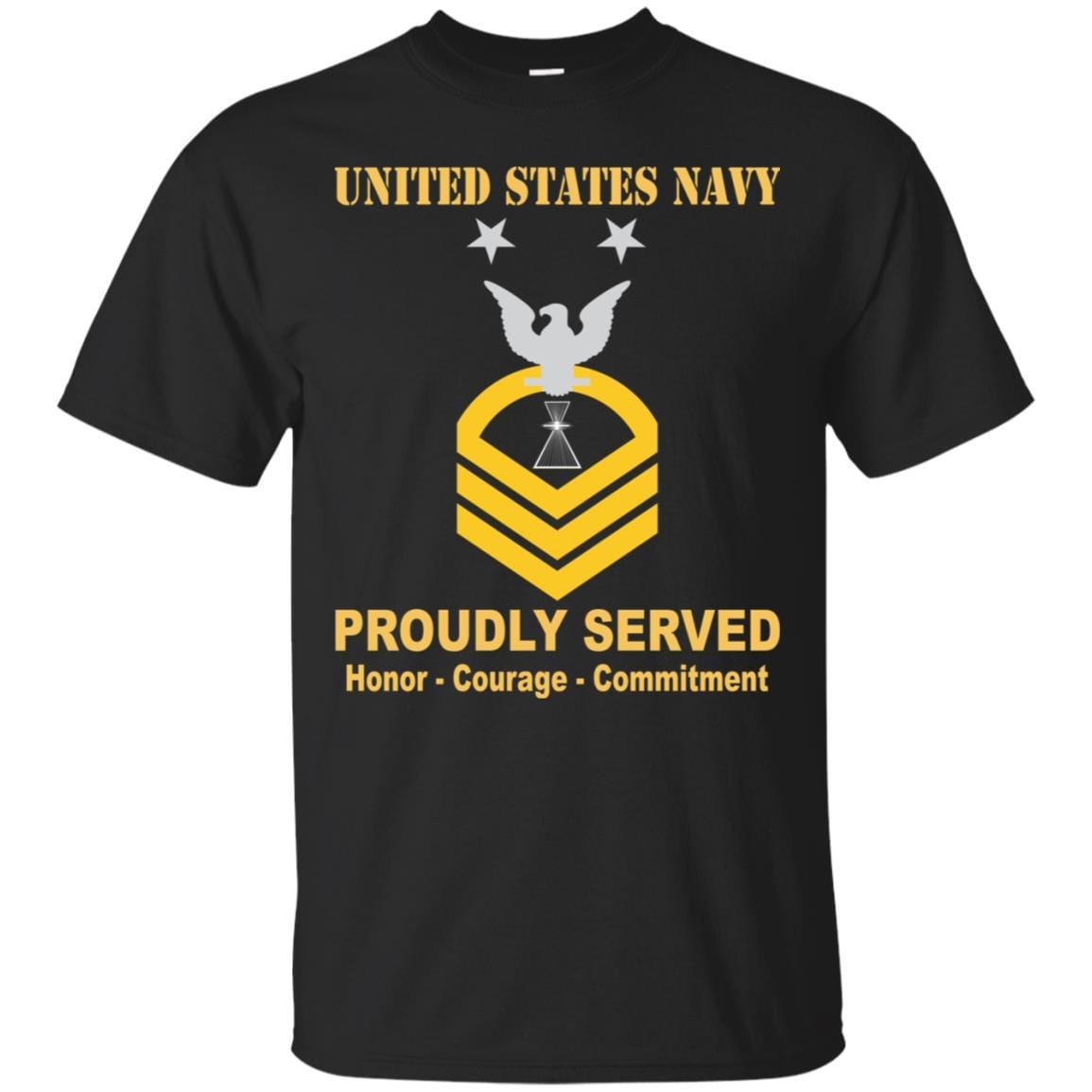 U.S Navy Aviation Photographer's Mate PH E-9 Rating Badges Proudly Served T-Shirt For Men On Front-TShirt-Navy-Veterans Nation