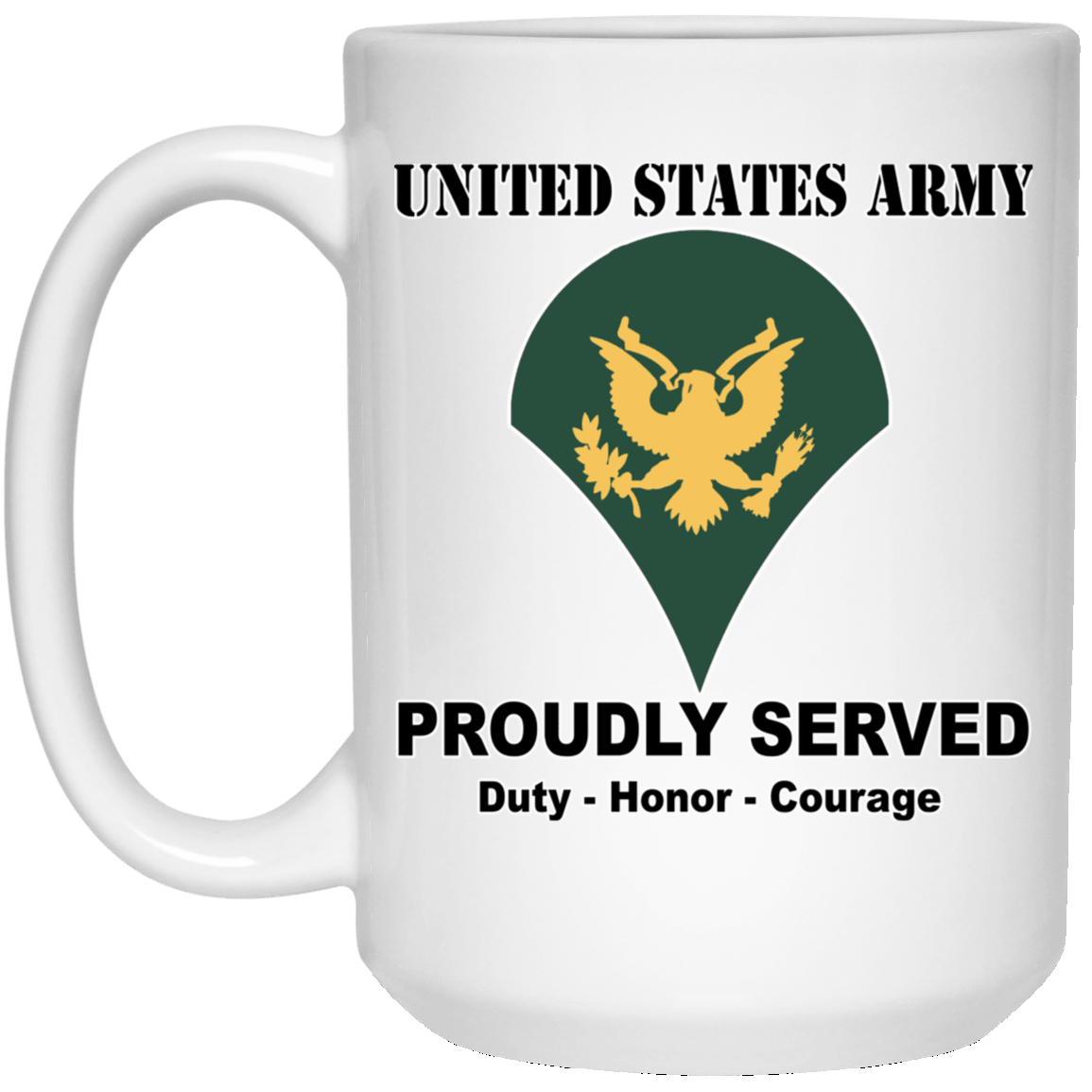 US Army E-4 SPC E4 Specialist Ranks White Coffee Mug - Stainless Travel Mug-Mug-Army-Ranks-Veterans Nation