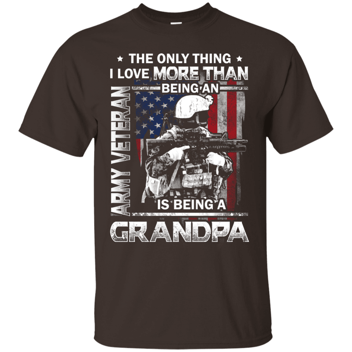 Army Veteran I love Being A Grandpa Men Front T Shirts-TShirt-Army-Veterans Nation