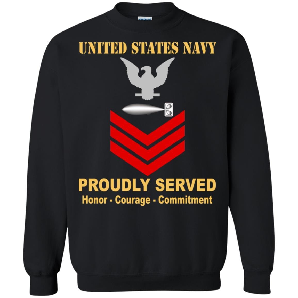 U.S Navy Torpedoman's mate Navy TM E-6 Rating Badges Proudly Served T-Shirt For Men On Front-TShirt-Navy-Veterans Nation