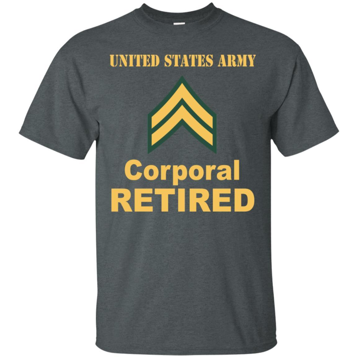 US Army E-4 Corporal E4 CPL Noncommissioned Officer Reired Men T Shirt On Front-TShirt-Army-Veterans Nation