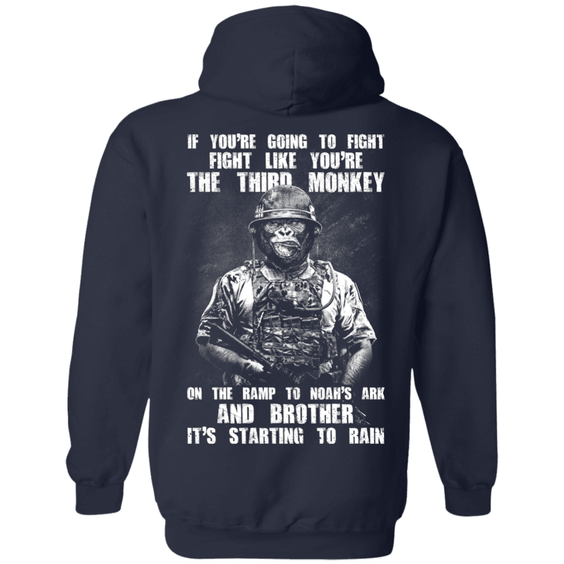 Military T-Shirt "The Third Monkey" - Men Back-TShirt-General-Veterans Nation