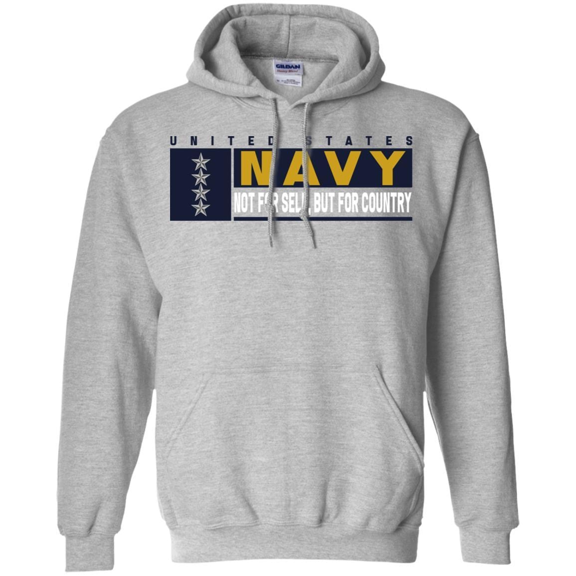 US Navy O-10 Admiral O10 ADM Not For Self, But For Country Long Sleeve - Pullover Hoodie-TShirt-Navy-Veterans Nation