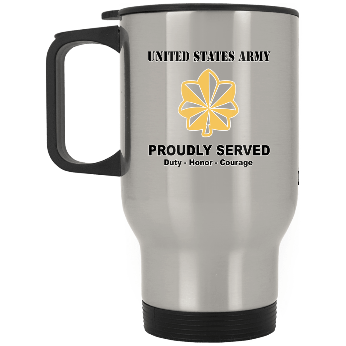 US Army O-4 Major O4 MAJ Field Officer Ranks White Coffee Mug - Stainless Travel Mug-Mug-Army-Ranks-Veterans Nation