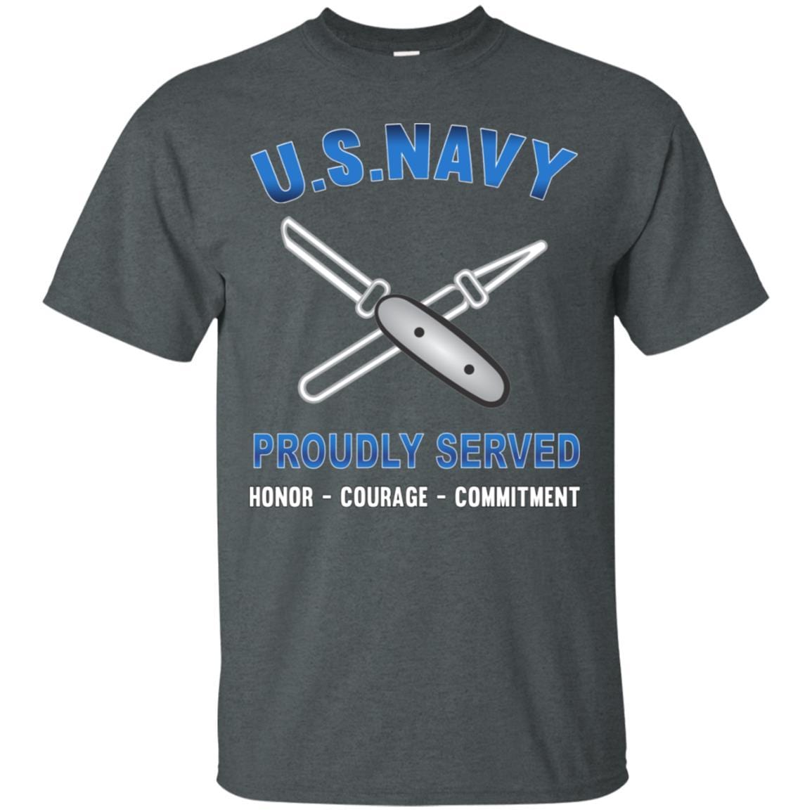 Navy Lithographer Navy LI - Proudly Served T-Shirt For Men On Front-TShirt-Navy-Veterans Nation