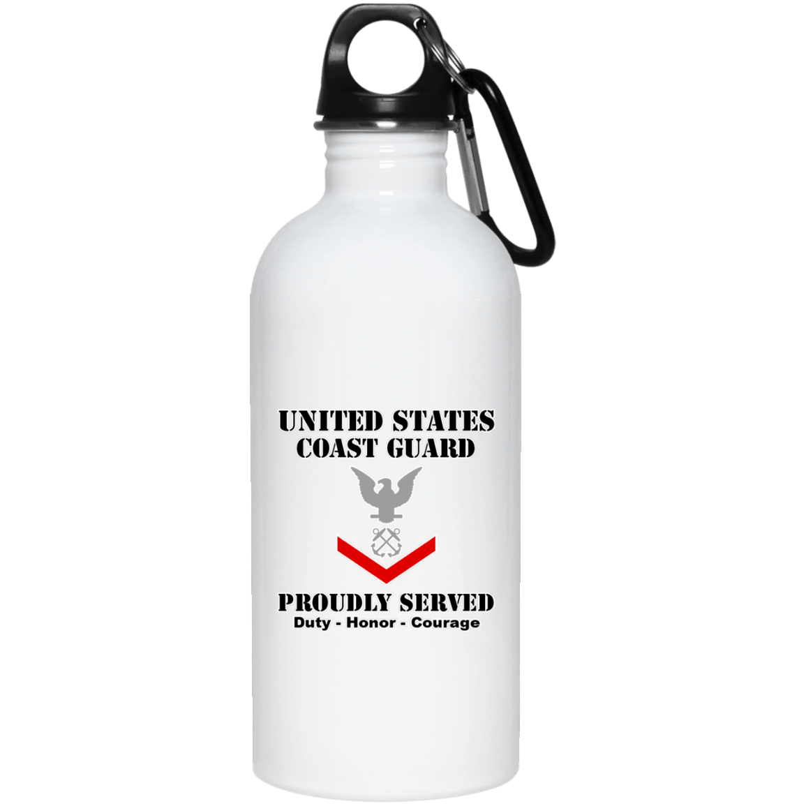 US Coast Guard E-4 Petty Officer Third Class E4 PO3 Petty Officer Ranks White Coffee Mug - Stainless Travel Mug-Mug-USCG-Collar-Veterans Nation