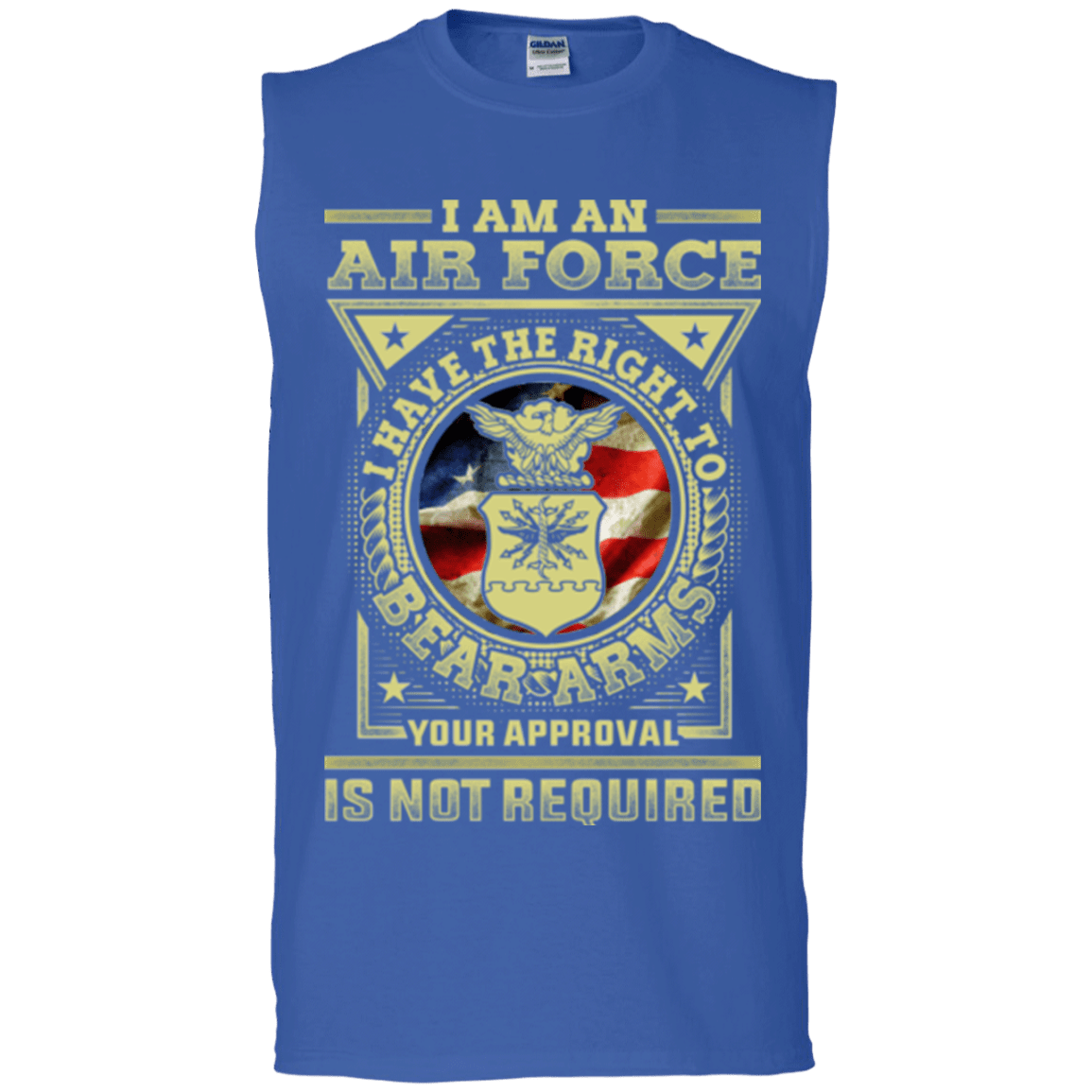 Military T-Shirt "AirForce Veteran Have the Right To Bear Arms Men" Front-TShirt-General-Veterans Nation