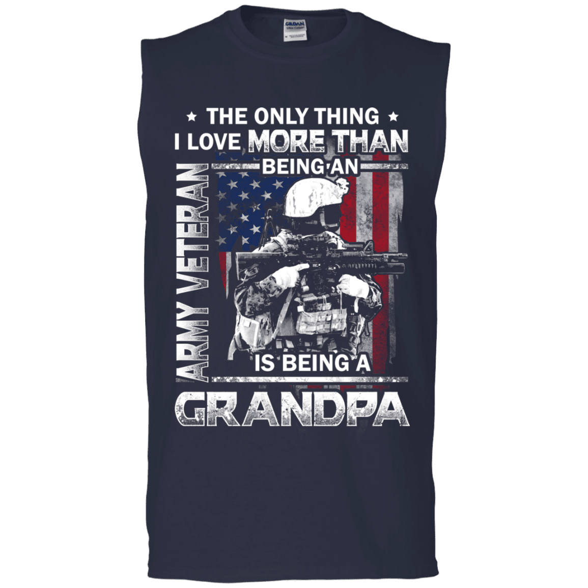 Army Veteran I love Being A Grandpa Men Front T Shirts-TShirt-Army-Veterans Nation