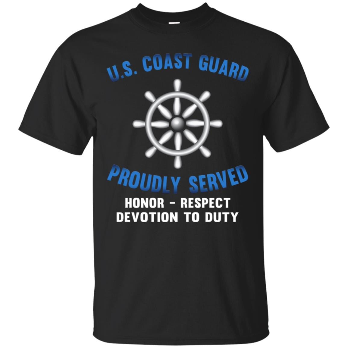 US Coast Guard Quartermaster QM Logo Proudly Served T-Shirt For Men On Front-TShirt-USCG-Veterans Nation