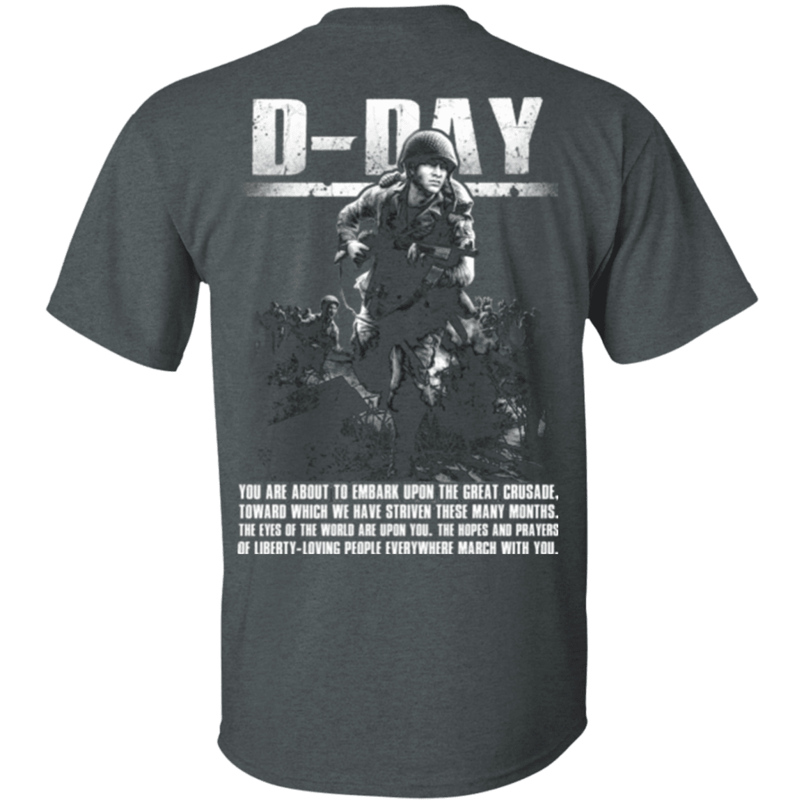 Military T-Shirt "Veteran - D Day WW2" - Men Back-TShirt-General-Veterans Nation