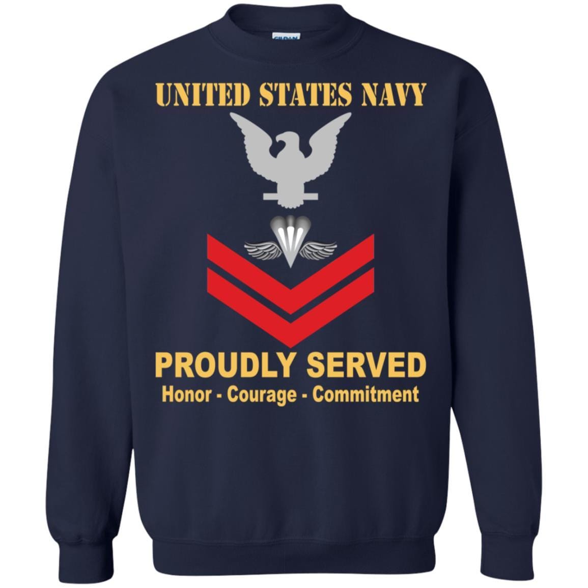 Navy Aircrew Survival Equipmentman Navy PR E-5 Rating Badges Proudly Served T-Shirt For Men On Front-TShirt-Navy-Veterans Nation