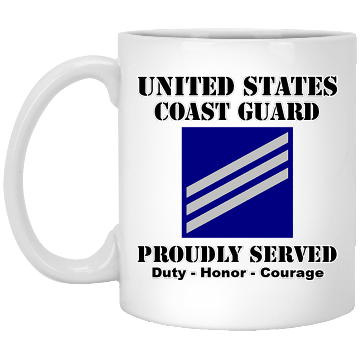 US Coast Guard E-3 Seaman E3 SN Seaman Ranks White Coffee Mug - Stainless Travel Mug-Mug-USCG-Collar-Veterans Nation