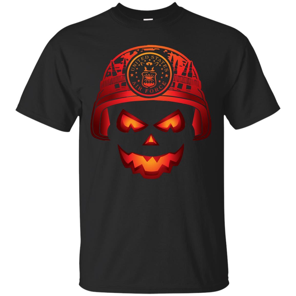 US Air Force Skull Halloween Men T Shirt On Front-TShirt-USAF-Veterans Nation