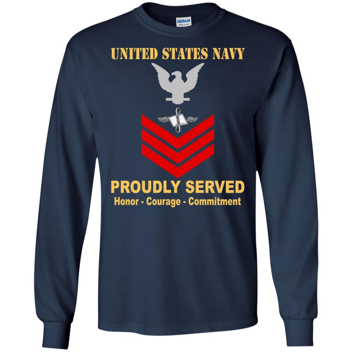 Navy Aviation Maintenance Administrationman Navy AZ E-6 Rating Badges Proudly Served T-Shirt For Men On Front-TShirt-Navy-Veterans Nation