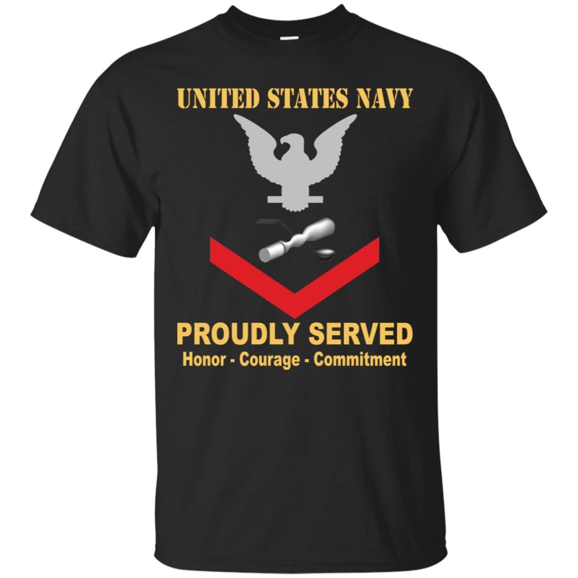 Navy Molder Navy ML E-4 Rating Badges Proudly Served T-Shirt For Men On Front-TShirt-Navy-Veterans Nation