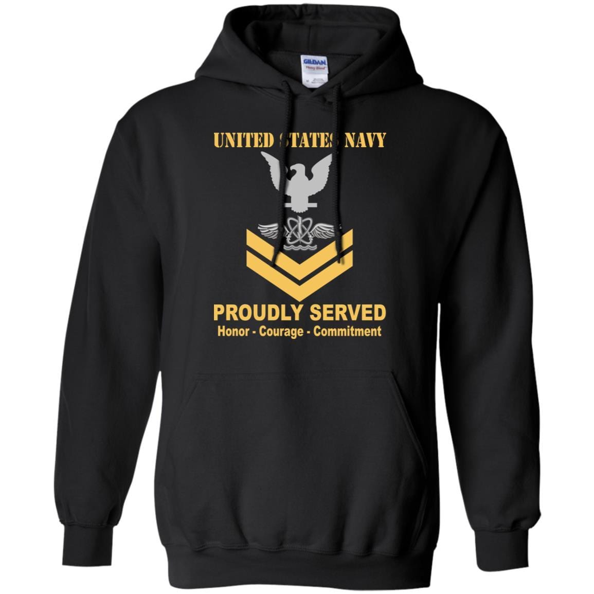 U.S Navy Naval aircrewman Navy AW E-5 Rating Badges Proudly Served T-Shirt For Men On Front-TShirt-Navy-Veterans Nation