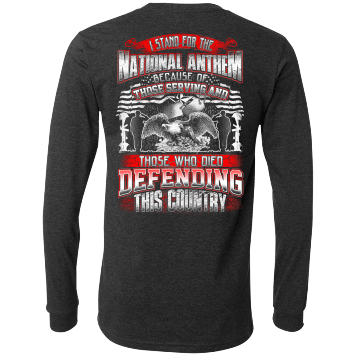 Military T-Shirt "Veteran - Stand For The National Anthem Who Defending Country"-TShirt-General-Veterans Nation