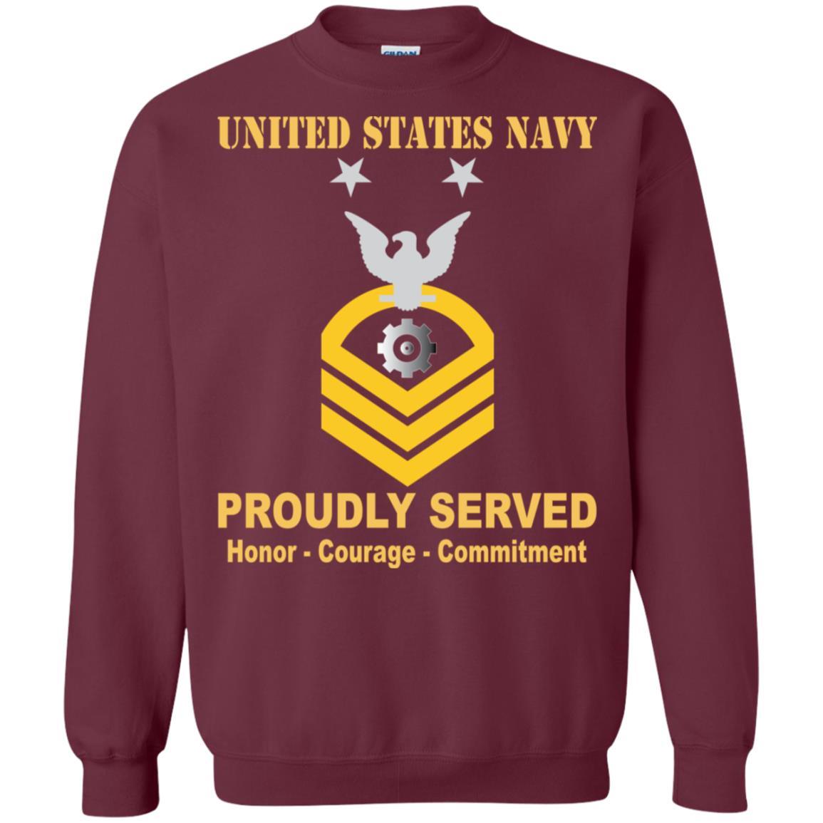 U.S Navy Engineman Navy EN E-9 Rating Badges Proudly Served T-Shirt For Men On Front-TShirt-Navy-Veterans Nation