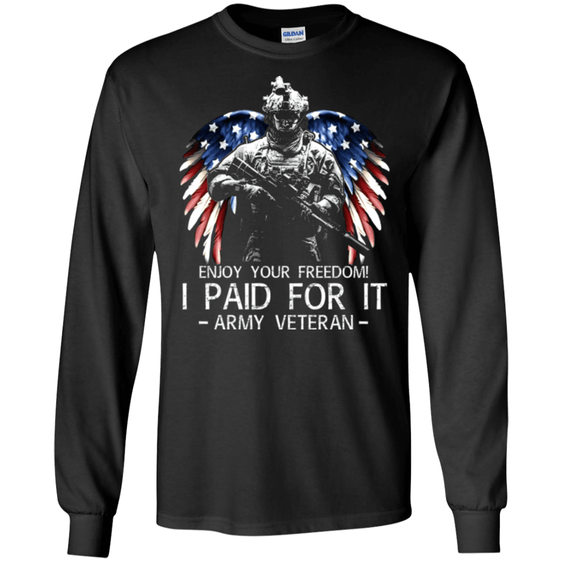 Army Veteran - Enjoy your freedom I paid for it Men Front T Shirts-TShirt-Army-Veterans Nation