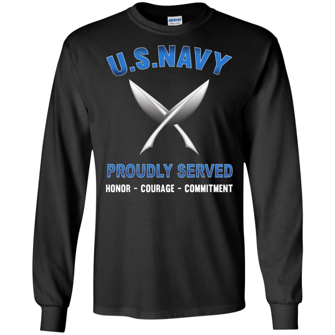 U.S Navy Yeoman Navy YN - Proudly Served T-Shirt For Men On Front-TShirt-Navy-Veterans Nation