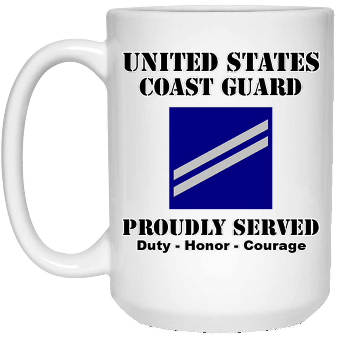 US Coast Guard E-2 Seaman Apprentice E2 SA Seaman Ranks White Coffee Mug - Stainless Travel Mug-Mug-USCG-Collar-Veterans Nation