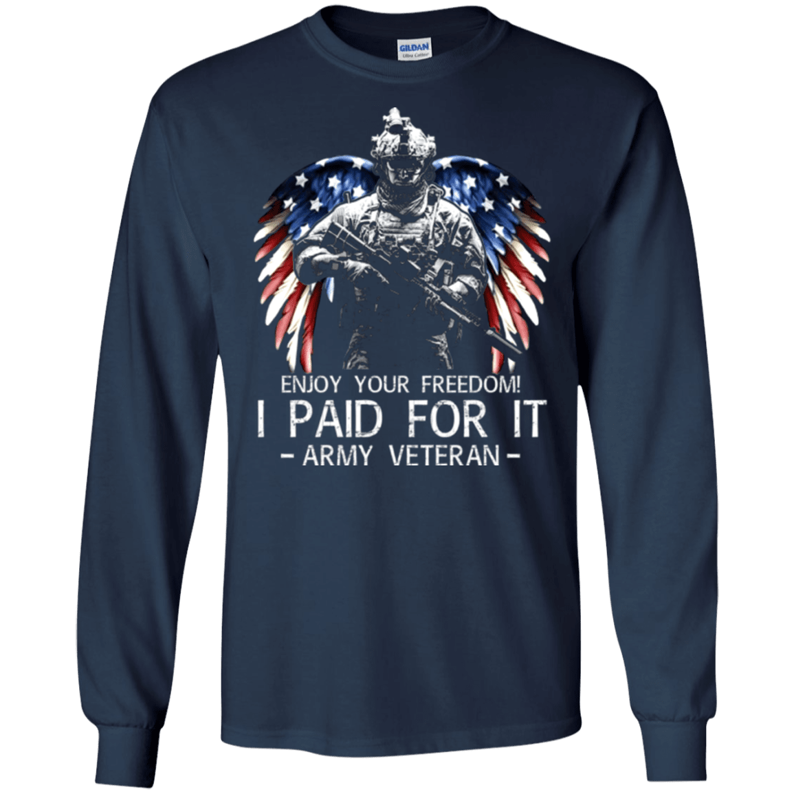 Army Veteran - Enjoy your freedom I paid for it Men Front T Shirts-TShirt-Army-Veterans Nation