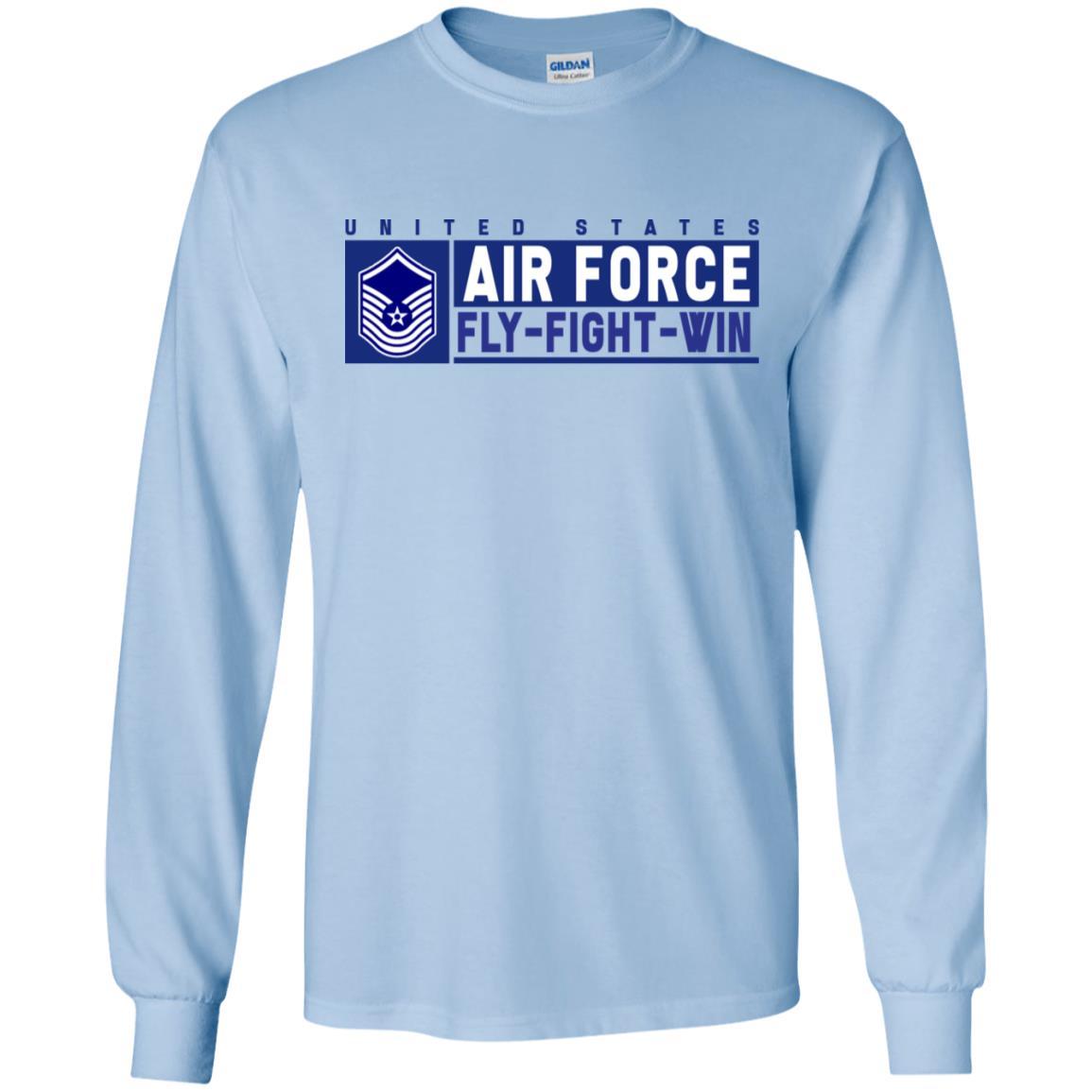 US Air Force E-8 Senior Master Sergeant Old Style Fly - Fight - Win T-Shirt On Front For Men-TShirt-USAF-Veterans Nation