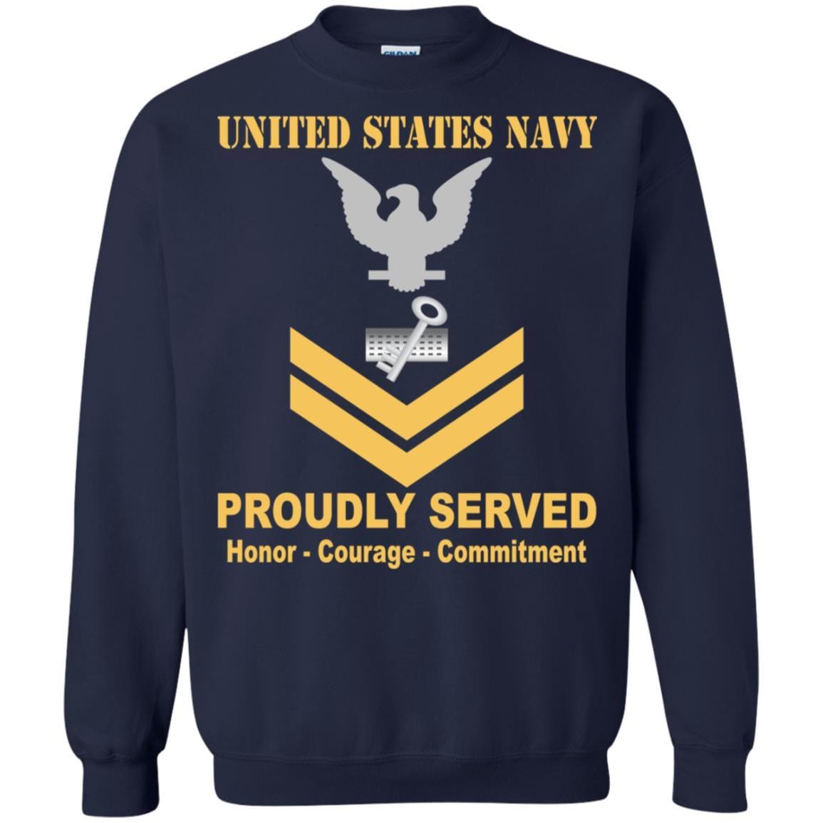 Navy Disbursing Clerk Navy DK E-5 Rating Badges Proudly Served T-Shirt For Men On Front-TShirt-Navy-Veterans Nation