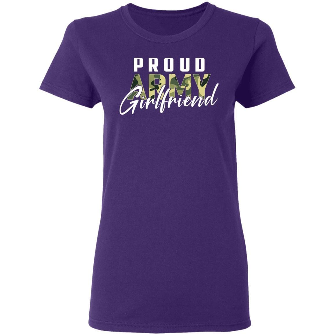 T-Shirt Proud Army Girlfriend Gildan Ladies' 5.3 oz.-T-Shirts-Veterans Nation