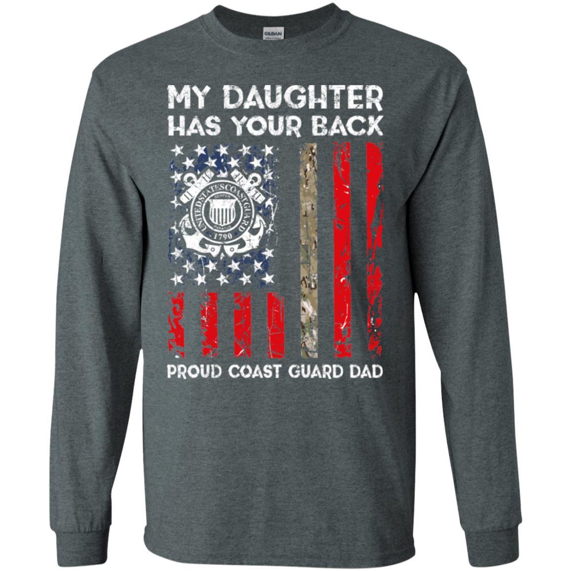 My Daughter Has Your Back - Proud Coast Guard Dad Men T Shirt On Front-TShirt-USCG-Veterans Nation