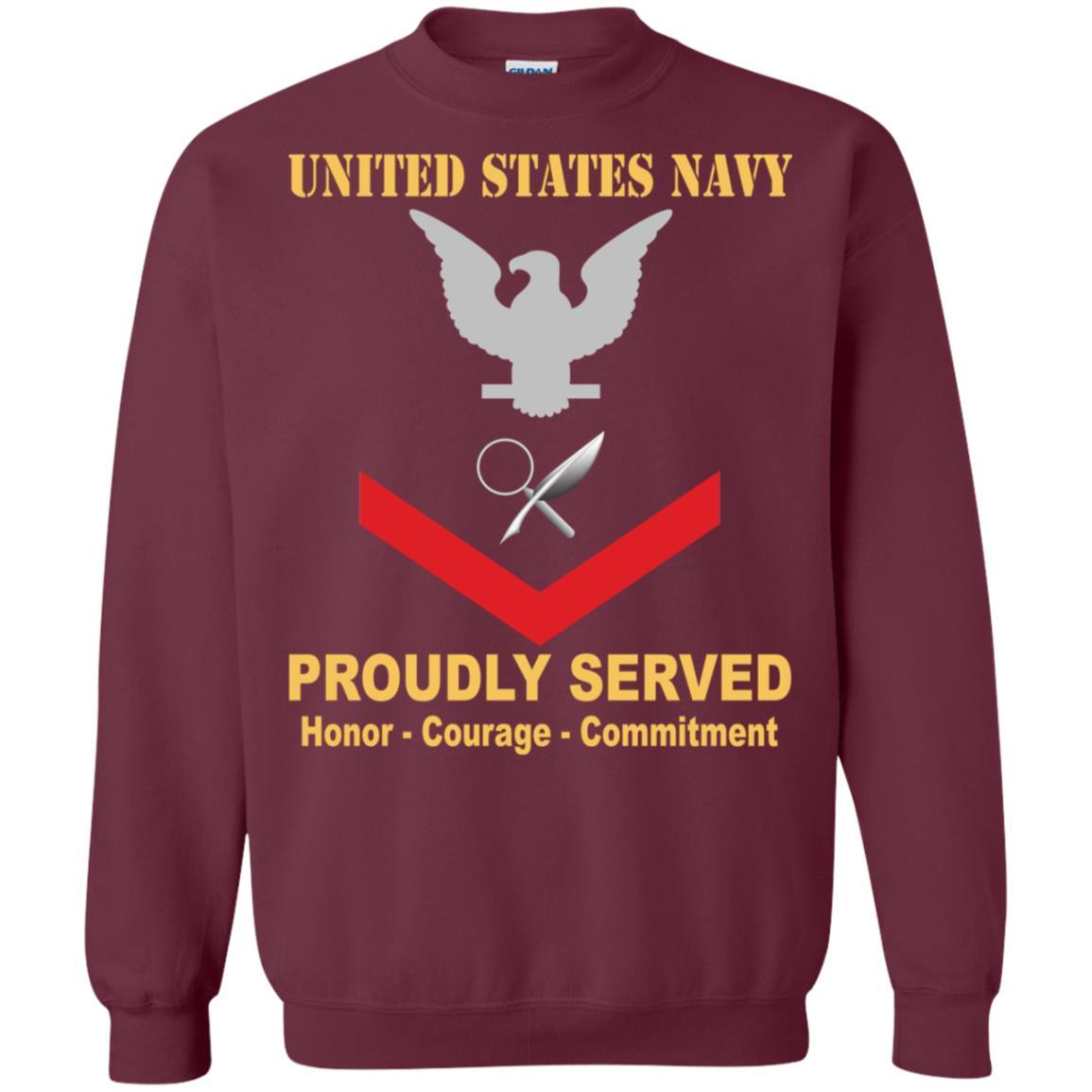 Navy Intelligence Specialist Navy IS E-4 Rating Badges Proudly Served T-Shirt For Men On Front-TShirt-Navy-Veterans Nation