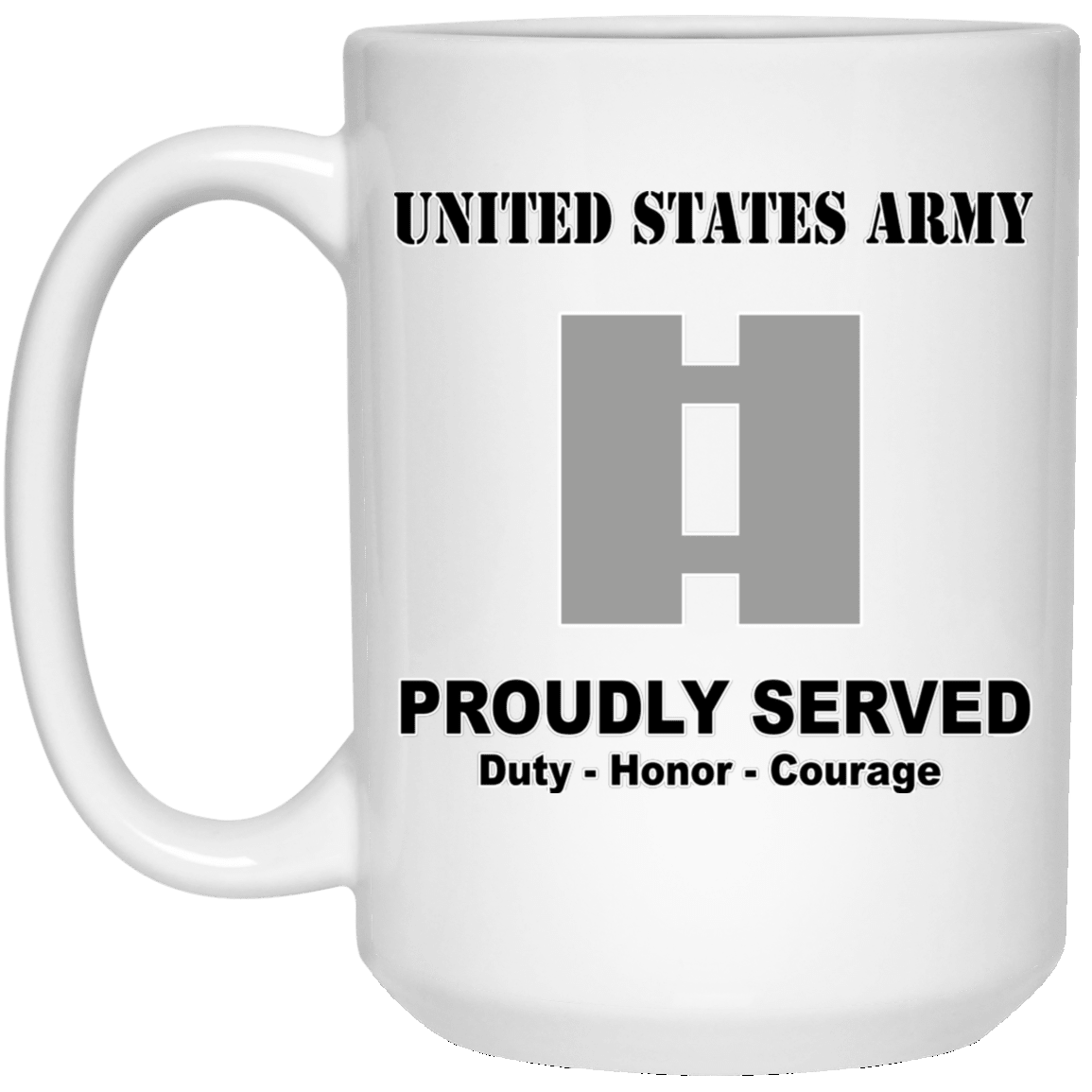 US Army O-3 Captain O3 CPT Commissioned Officer Ranks White Coffee Mug - Stainless Travel Mug-Mug-Army-Ranks-Veterans Nation