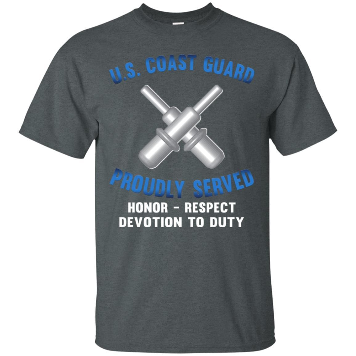 US Coast Guard Gunner's Mate GM Logo Proudly Served T-Shirt For Men On Front-TShirt-USCG-Veterans Nation