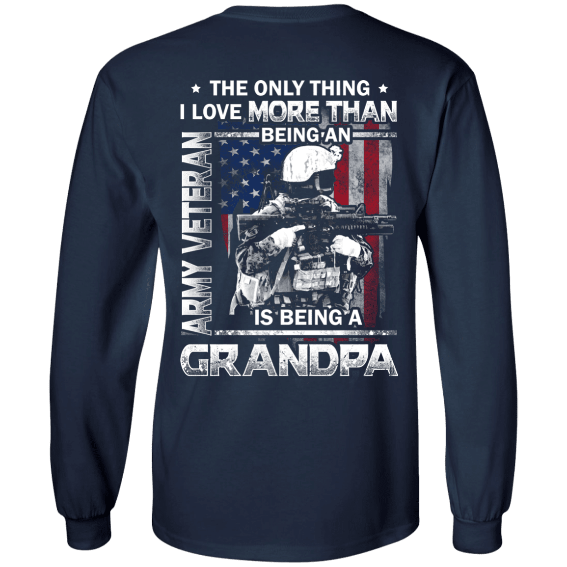 Army Veteran I love Being A Grandpa Men Back T Shirts-TShirt-Army-Veterans Nation