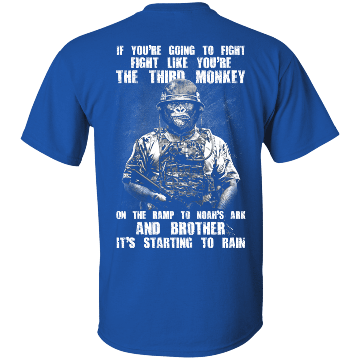 Military T-Shirt "The Third Monkey" - Men Back-TShirt-General-Veterans Nation