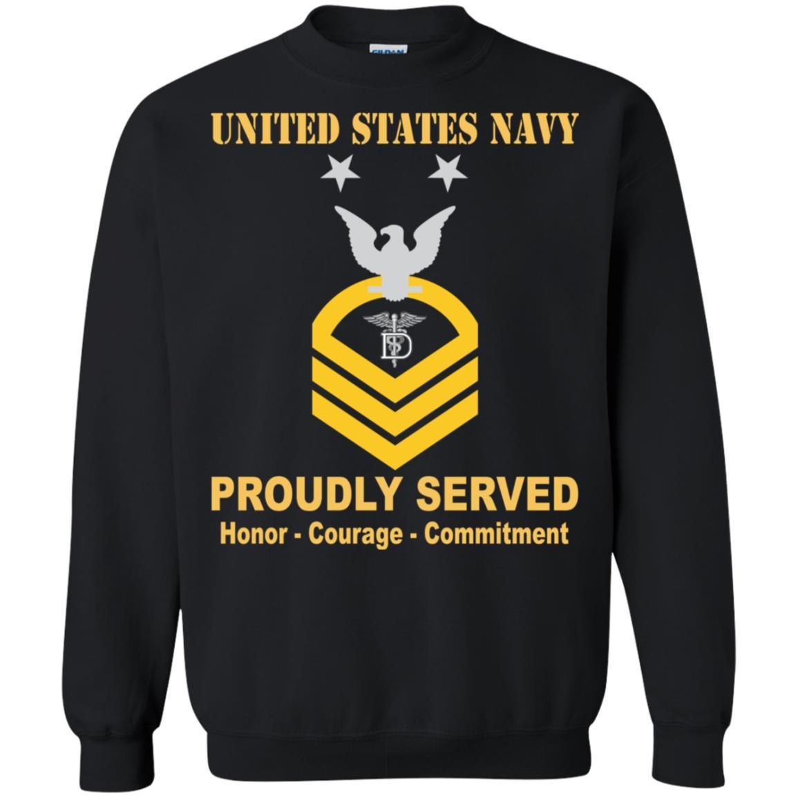 Navy Dental Technician Navy DT E-9 Rating Badges Proudly Served T-Shirt For Men On Front-TShirt-Navy-Veterans Nation