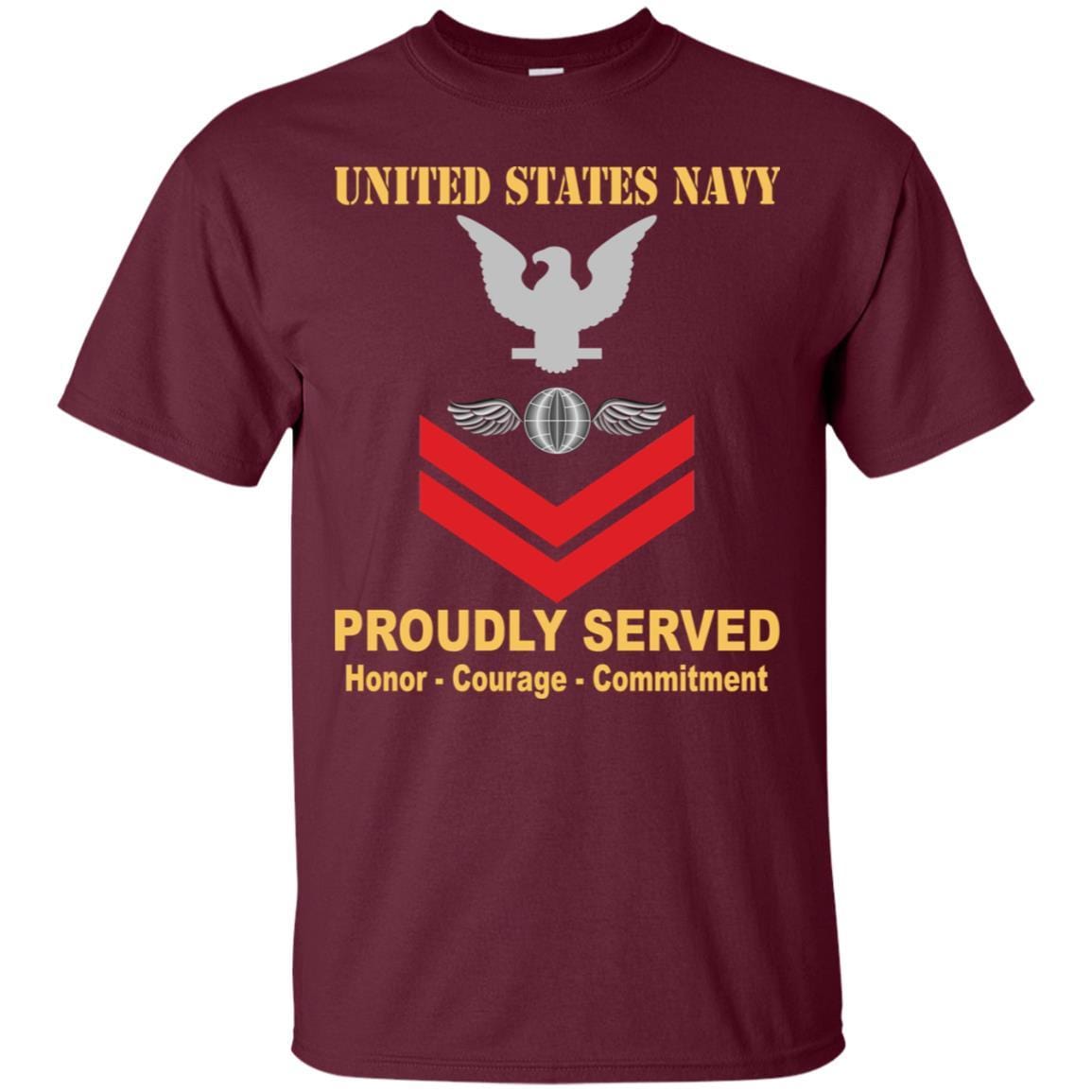 Navy Aviation Electricians Mate Navy AE E-5 Rating Badges Proudly Served T-Shirt For Men On Front-TShirt-Navy-Veterans Nation