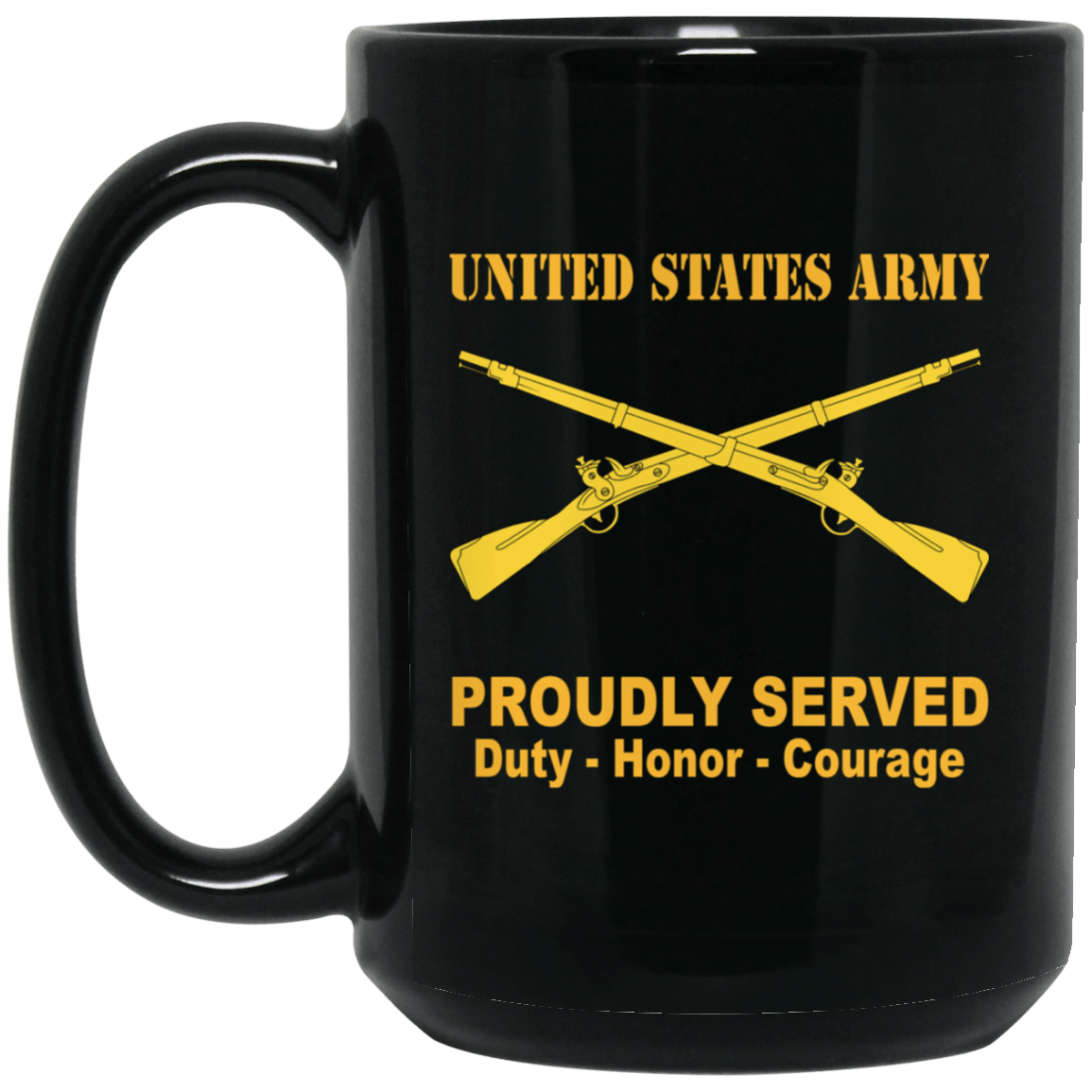 U.S. Army Infantry Black Mug 11 oz - 15 oz-Mug-Army-Branch-Veterans Nation