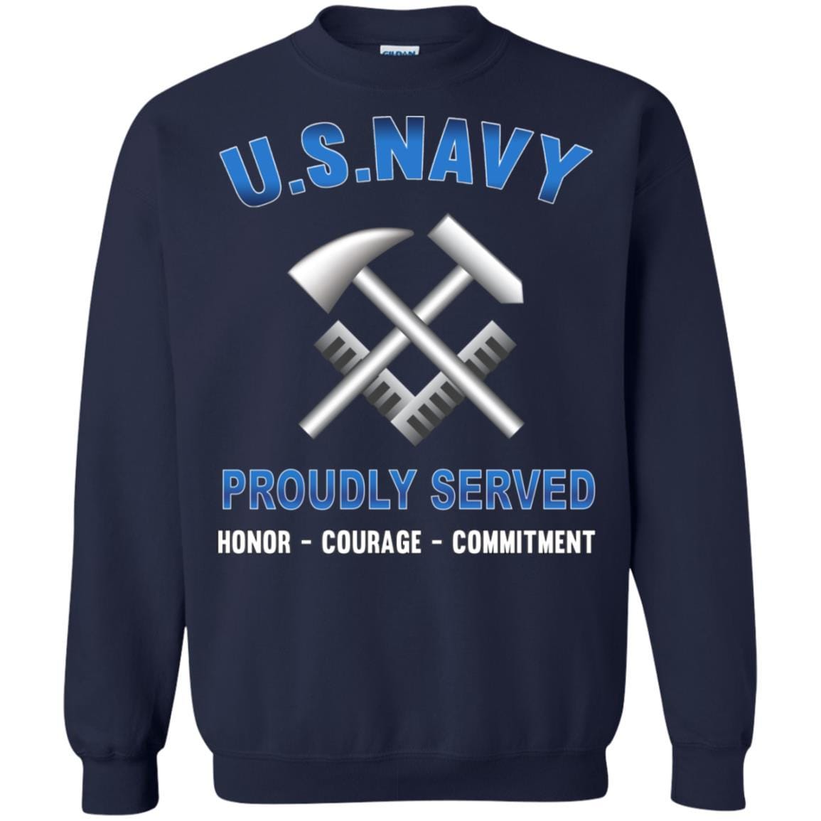 Navy Hull Maintenance Technician Navy HT - Proudly Served T-Shirt For Men On Front-TShirt-Navy-Veterans Nation