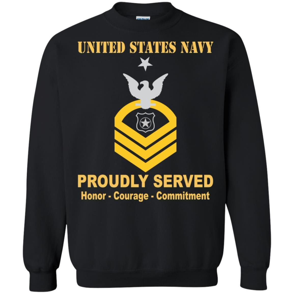 U.S Navy Master-at-arms Navy MA E-8 Rating Badges Proudly Served T-Shirt For Men On Front-TShirt-Navy-Veterans Nation