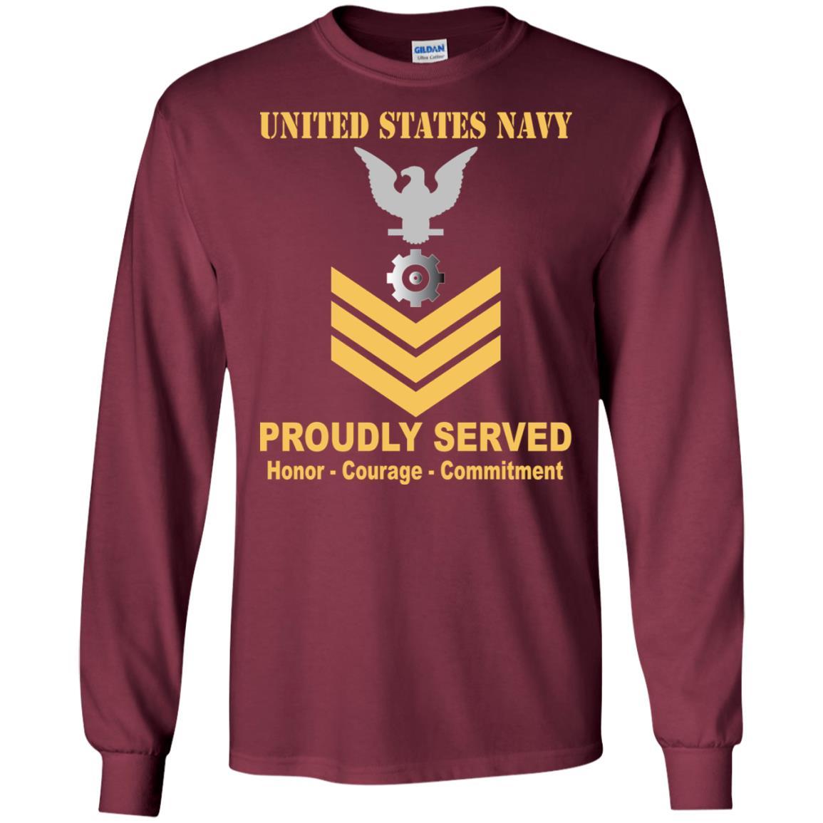 U.S Navy Engineman Navy EN E-6 Rating Badges Proudly Served T-Shirt For Men On Front-TShirt-Navy-Veterans Nation