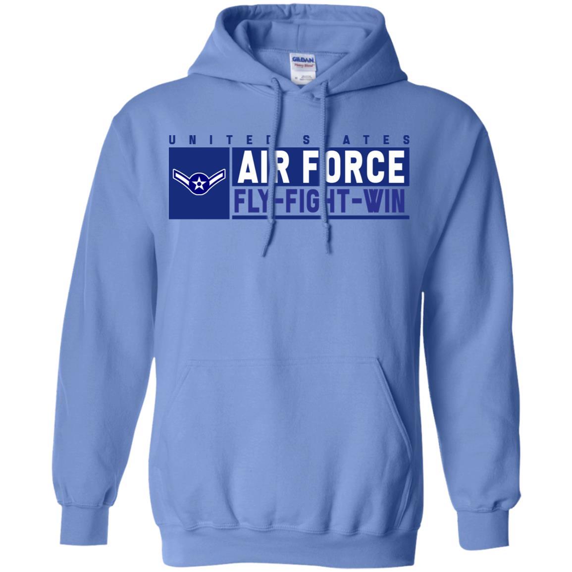 US Air Force E-2 Airman Fly - Fight - Win Long Sleeve - Pullover Hoodie-TShirt-USAF-Veterans Nation